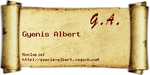 Gyenis Albert névjegykártya